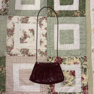 Elegant Burgundy Sequin Evening Bag